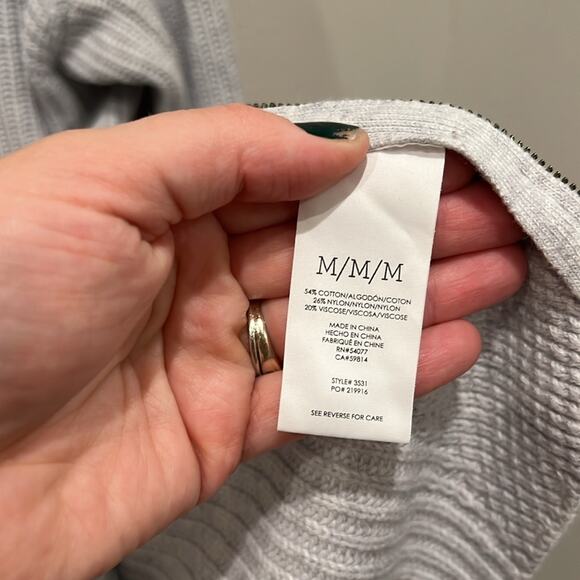 CAbi Deep V-neck Asymetrical Zipper Side Sweater | Size Medium - Picture 9 of 10